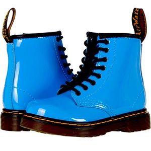 Brand New Kids Collection 1460 MID BLUE Patent Dr Marten Boots with BOX